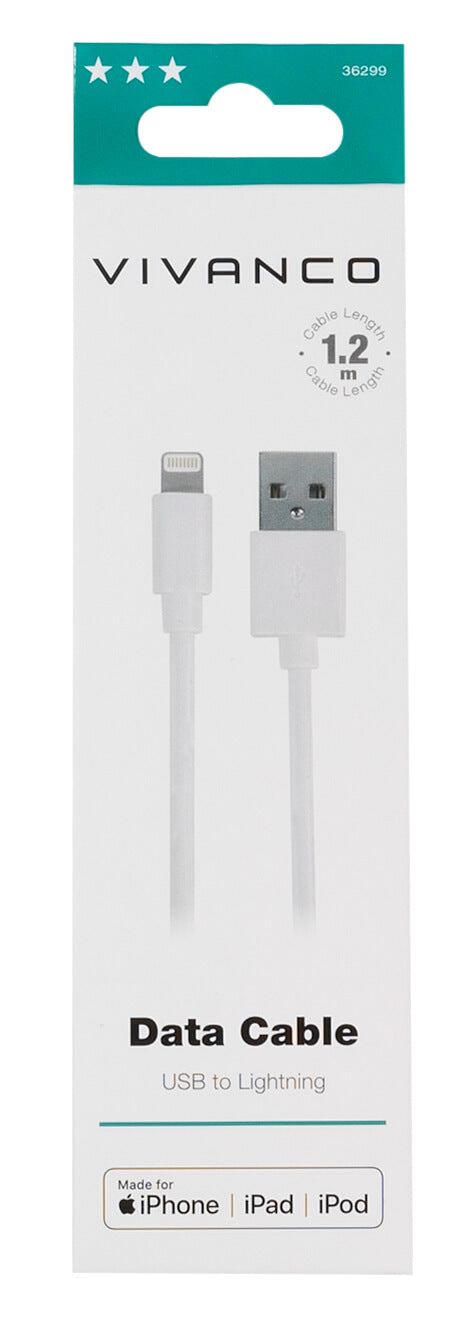 Lightning USB Data cable for Apple Devices with Lightning socket, 1,2m